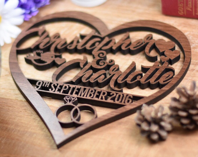 Personalised Wedding Plaque With Names and Date of Wedding. Etsy UK
