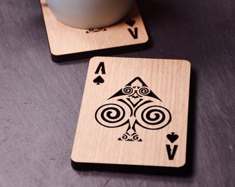 x1 Individual Ace of Spades Playing Card Coaster. Perfect for Poker obsessives. People love to play card games. Poker gifts. Poker coaster