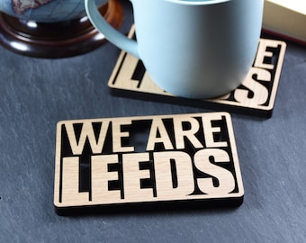 x1 Individual We Are Leeds Coaster - ALAW Leeds Football Gift - MOT Leeds fans Gift. Marching on Together. Waccoe Leeds Coaster. Wafll.