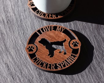 x1 Individual Dog Breed Coaster - Wooden Dog Breed Coaster - Perfect for Dog lovers. Ideal gift for Dog obsessive. Dog Breed Coaster.