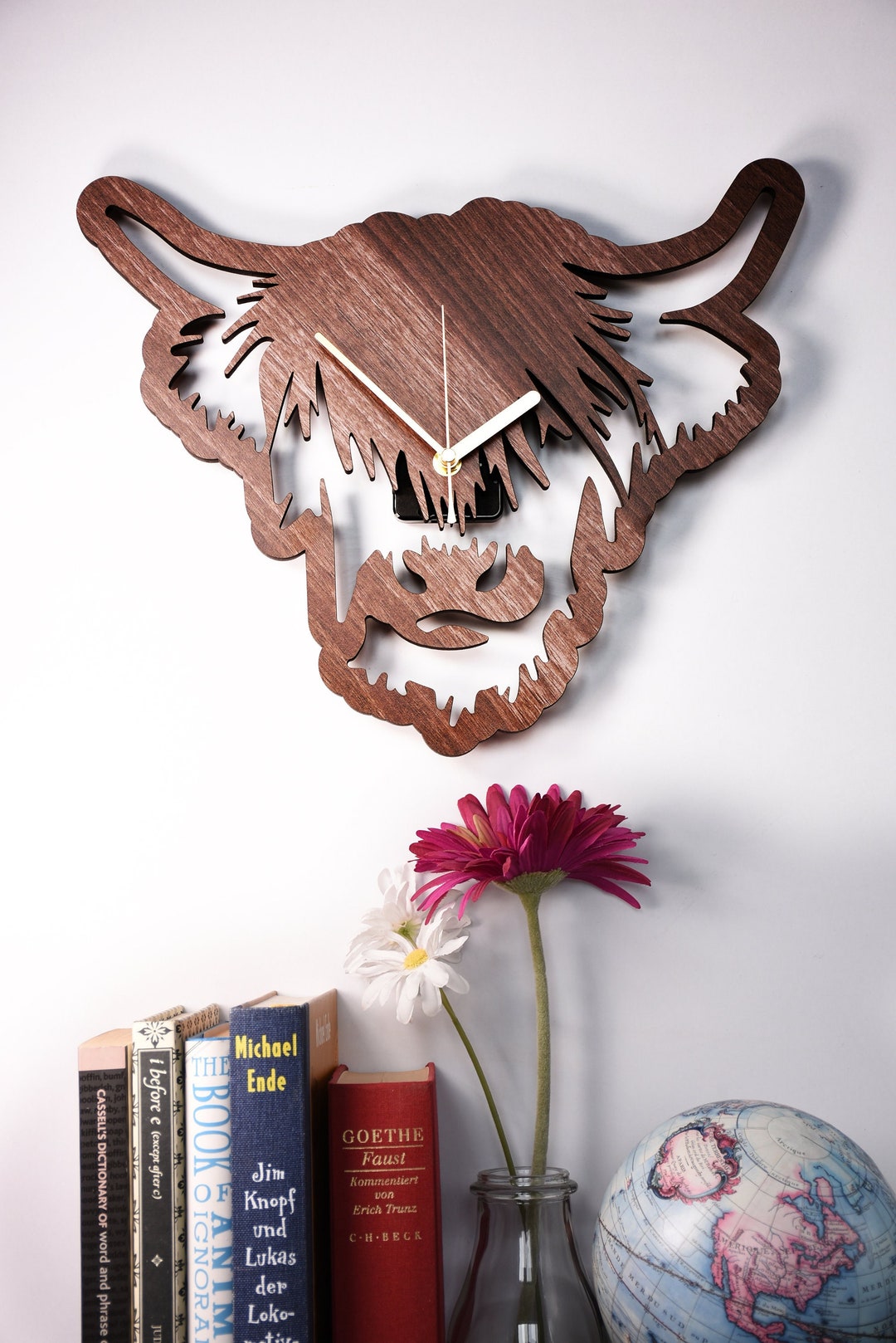 Highland Cow Clock Wooden Highland Coo Clock. Perfect for Scottish