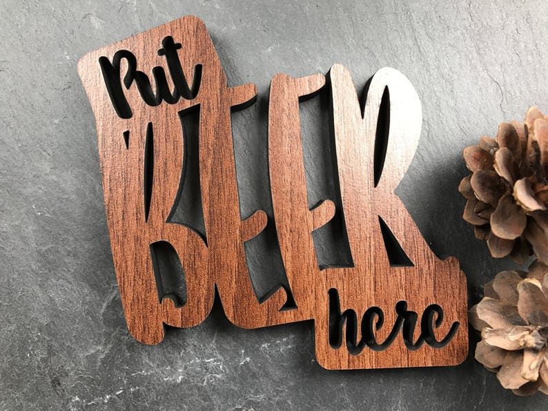 X1 Individual Beer Coaster Wooden Beer Coaster Put Beer Etsy