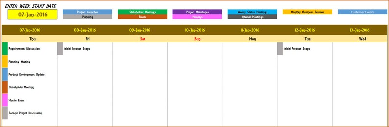 Event Calendar Maker Excel Template V3 Etsy