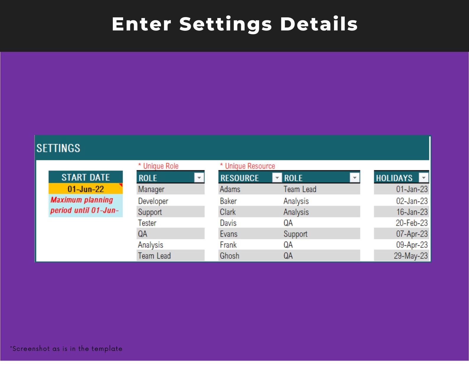 Resource Calculator Capacity Calculator Excel Template | Resource Planning Tool in Excel ...