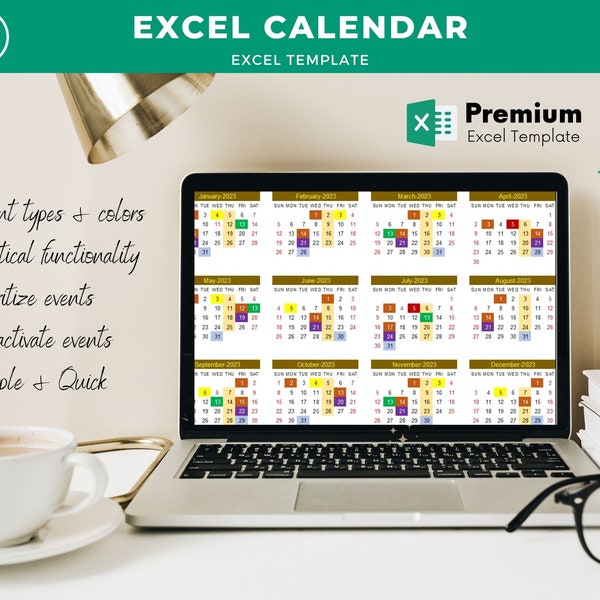 2024 Calendar Excel Etsy