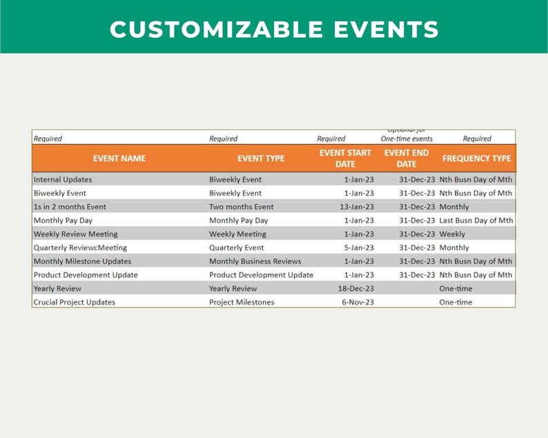 2024/2023 Google Sheets Calendar Personalized Google Sheets Calendar