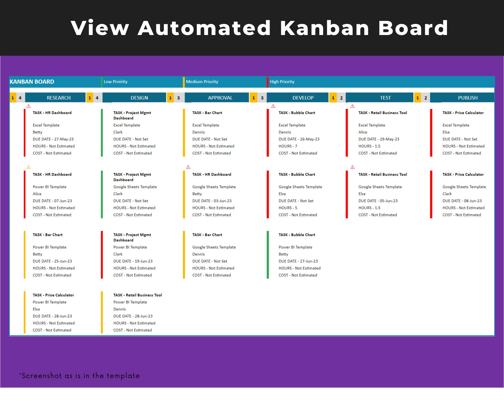 Kanban Board Task Tracker in Google Sheets | Task Management | Agile ...