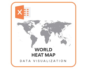 Mapa de calor mundial por continente – Plantilla de Excel