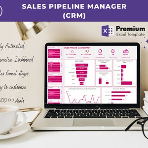 Sales Pipeline Manager Excel Template | CRM Tracker | CRM Dashboard | Sales Pipe Dashboard | Business Sales Tracker | Business Spreadsheet