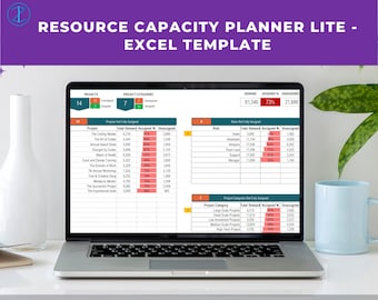 Resource Capacity Planner Lite – Excel Template | Project Planner Template in Excel | Capacity Planners | Project Management Templates