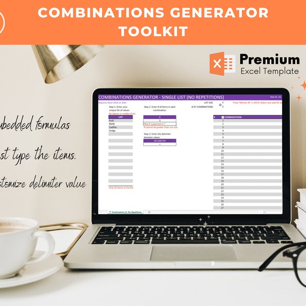 Combinations Generator | Password Generator | Excel Number Generator | Data Visualization Tool | Excel Random Combination Generator