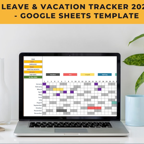 Mitarbeiter Urlaubs & Urlaubs Tracker 2024 - Google Sheets Template