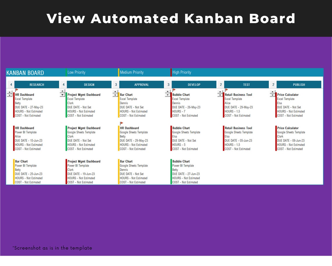 Kanban Board Task Tracker in Excel | Task Management | Agile Project ...
