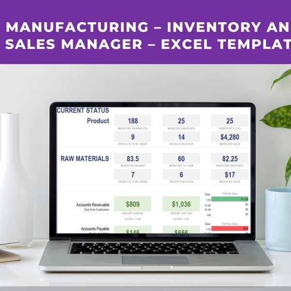 Manufacturing – Inventory and Sales Manager – Excel Template