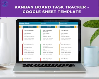 Kanban Board Task Tracker in Google Sheets | Task Management | Agile Project Management | Task Tracker Template