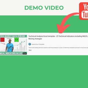 Puede incluir: Una miniatura de v&iacute;deo de YouTube que muestra a un hombre de pie frente a un gr&aacute;fico del mercado de valores. El gr&aacute;fico muestra un flujo de datos del mercado de valores en vivo con 25 indicadores t&eacute;cnicos. El t&iacute;tulo del v&iacute;deo es "Plantilla de Excel de an&aacute;lisis t&eacute;cnico - 25 indicadores t&eacute;cnicos que incluyen MACD, RSI y medias m&oacute;viles".