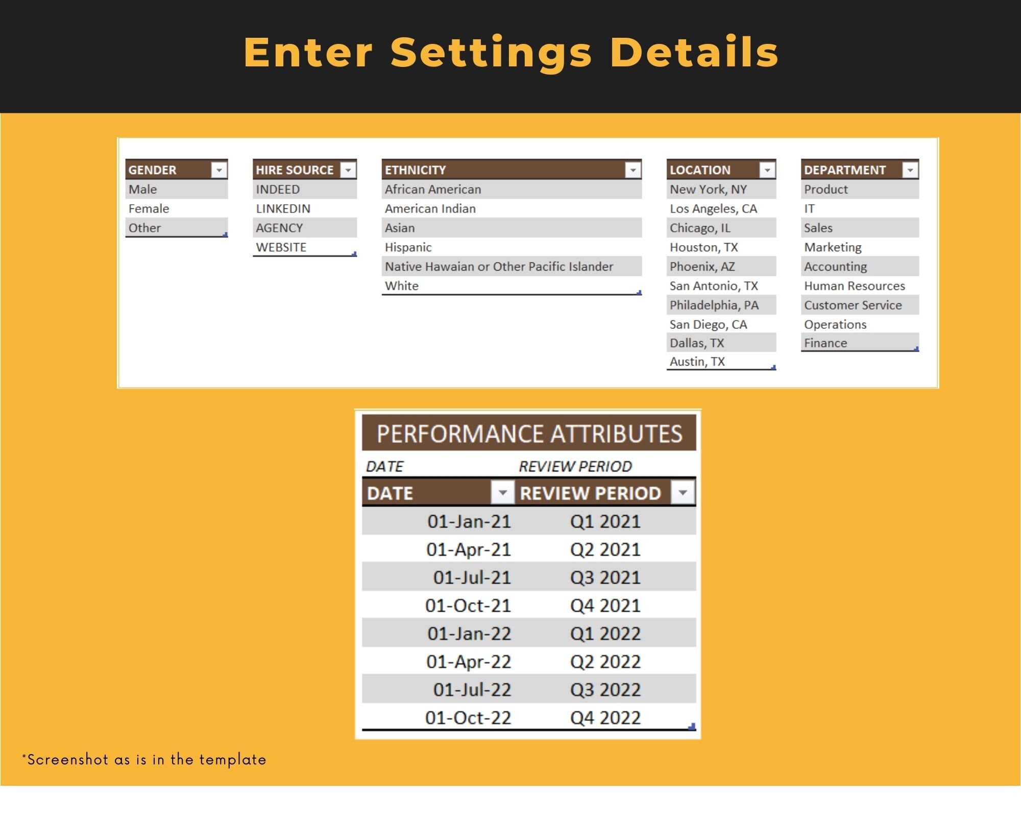 HR Performance Dashboard Excel Template - Etsy