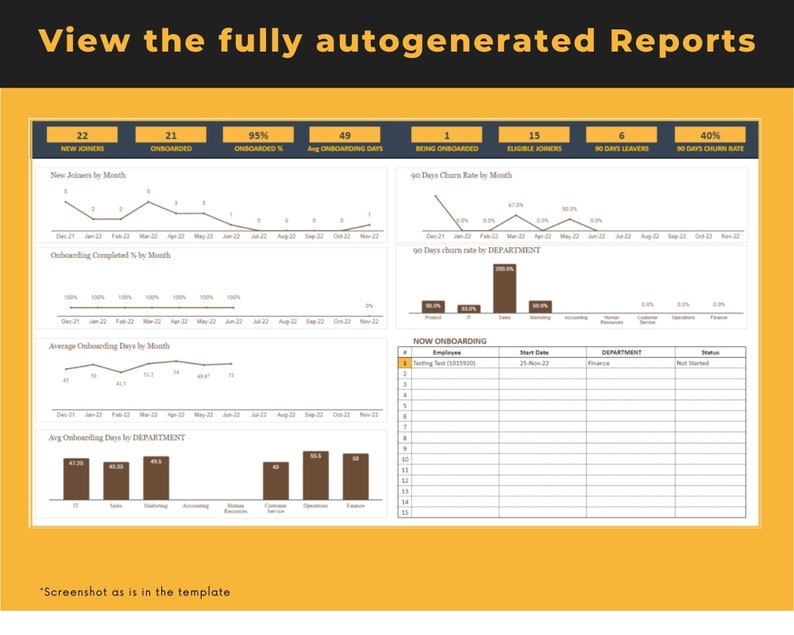HR Onboarding Dashboard Google Sheet Template - Etsy