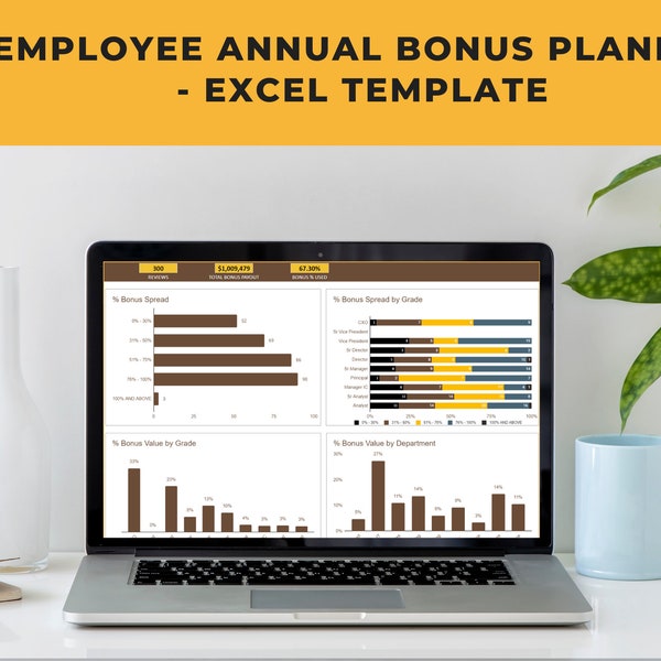 Plantilla de Excel del planificador de bonificación anual para empleados de 2023