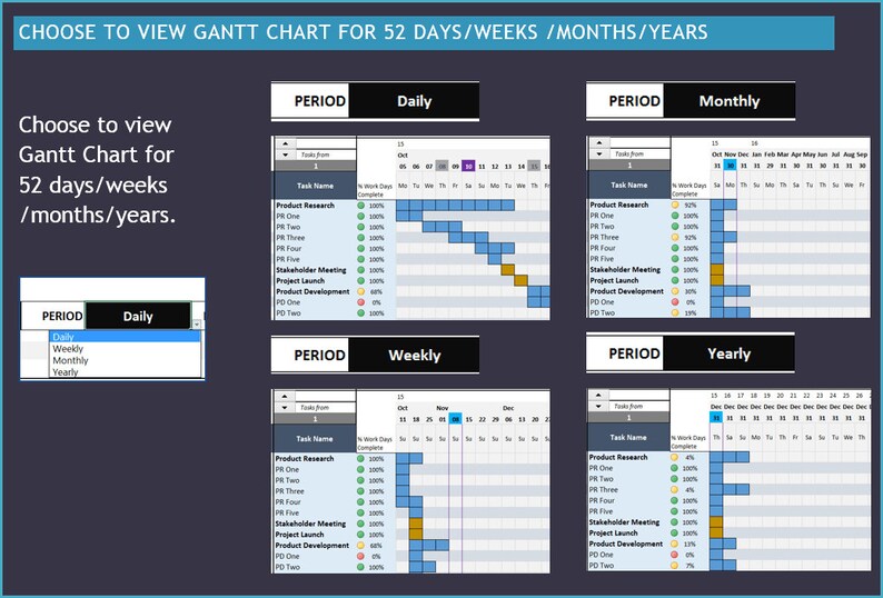 Gantt Chart Maker Google Sheet Template Etsy