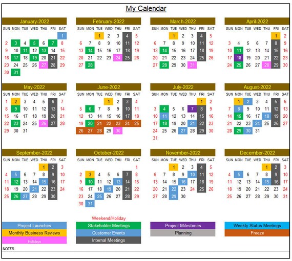 Calendars & Planners Paper & Party Supplies Excel Template Printable Monthly Calendar Deluxe
