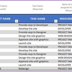 Project Name Sheet Project Planner – Excel Template - Etsy