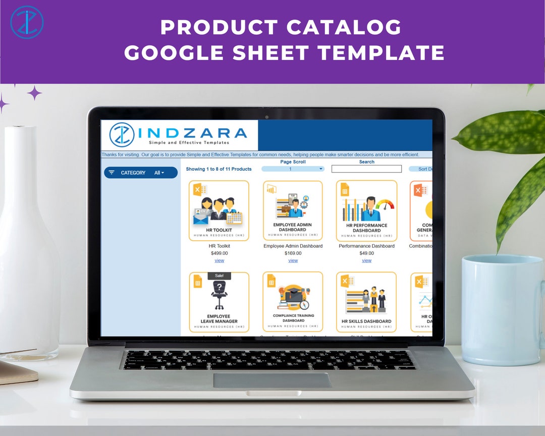 Small Business Product Catalog Google Sheets Template Etsy