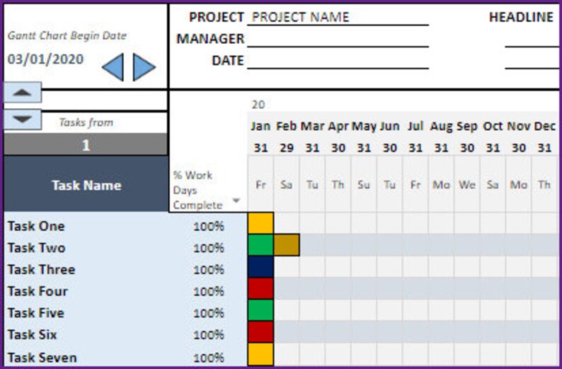 Gantt Chart Maker Google Sheet Template Etsy