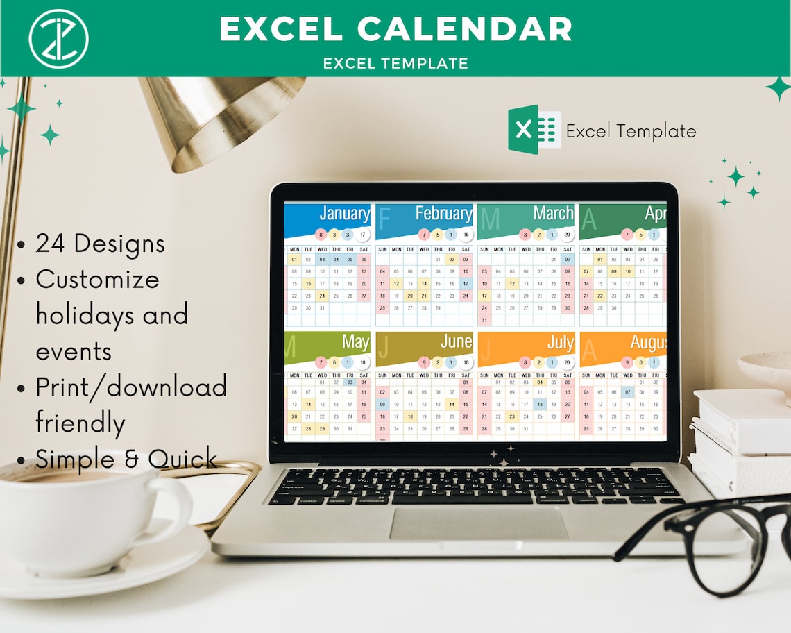 2024 Calendar Template Excel Spreadsheet 24 Designs Calendar Etsy 2024 Calendar Template Excel Spreadsheet 24 Designs Calendar Etsy