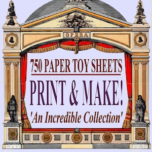 VINTAGE PAPER TOYS, Models 750x Printable Template Images Vols 1-3 Combo - Download