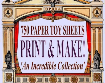 VINTAGE PAPER TOYS, Models 750x Printable Template Images Vols 1-3 Combo - Download