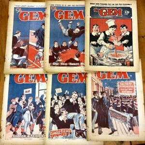6x 1930er Jahre Vintage GEM British Storybook Comics