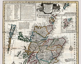 Print Ultra High Resolution MAP of c1767 SCOTLAND. Digital DOWNLOAD Link