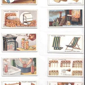 CONSEJOS PARA EL HOGAR c1924 (segunda serie) Juego completo de 50 tarjetas originales de cigarrillos y tabaco, de Wills