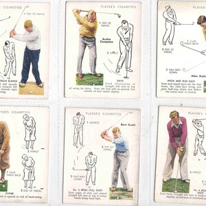 c1939 GOLF x6 cartes originales cigarette/tabac très rares (taille L) par le joueur