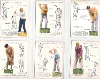 golf tobacco cards Golf ( Large ) Cigarette Cards by John Player & Son Set of 25 Issued in  1939 History Sport Golf Strokes Players Shots Rare Collectable