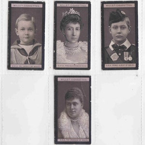Retratos originales de la realeza europea (c1908), tarjetas de cigarrillos y tabaco, x6, de Wills