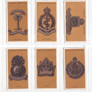 c1917 KOLONIAAL & INDISCH LEGER-badges Complete set van 25 originele sigaretten-/tabakkaarten - door John Player