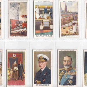 Originele The Reign of HM KING GEORGE V, complete set van 50 sigaretten-/tabakkaarten uit ca. 1935 van Wills