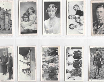 our king and queen cigarette cards Original c1937 - OUR KING and QUEEN Complete Set of 50x Cigarette / Tobacco  Cards