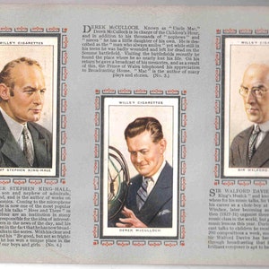 CELEBRIDADES DE LA RADIO c1934 Álbum completo de 50 tarjetas ORIGINALES de cigarrillos/tabaco de Wills