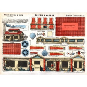 5x Marvelous Vintage PAPER MODEL BUILDINGS - Printable Sheet Scans - Print, Cut Out, Make (Download Group 2)