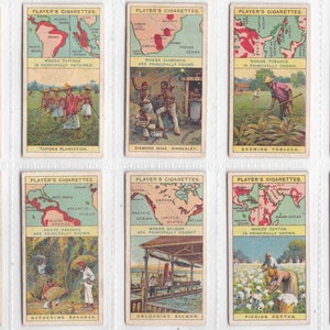 c1908 PRODUCTS Of The WORLD Scarce complete set van 25 originele sigaretten-/tabakkaarten - door J. Player