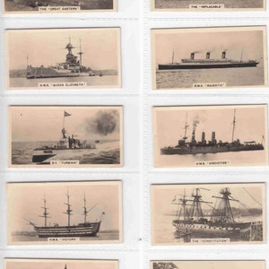 c1929 BEMERKENDE SCHIFFE Past & Present Set mit 25x ORIGINAL Zigaretten- / Tabakkarten -