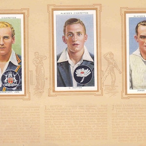 c1938 CRICKETERS Complete albumset van 50 x ORIGINELE sigaretten-/tabakkaarten - door John Player & Sons