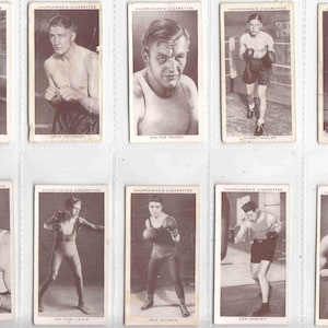 c1938 PERSONALIDADES DEL BOXEO Tarjetas de cigarrillos/tabaco originales x 10 de Churchman