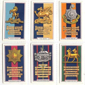c1939 ARMY BADGES Complete Set of 48 x Original Cigarette / Tobacco Cards - by Gallaher