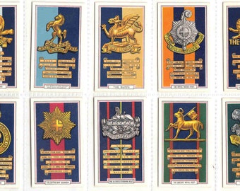 gallaher cigarette cards army badges c1939 ARMY BADGES Complete Set of 48 x Original Cigarette / Tobacco Cards