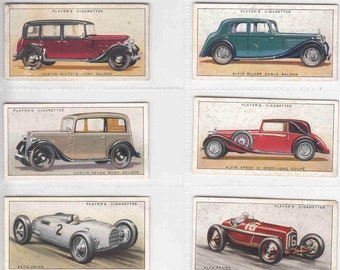 c1936 MOTOR CARS (A Series) Complete Set of 50x Original Cigarette / Tobacco Cards  - by John Player