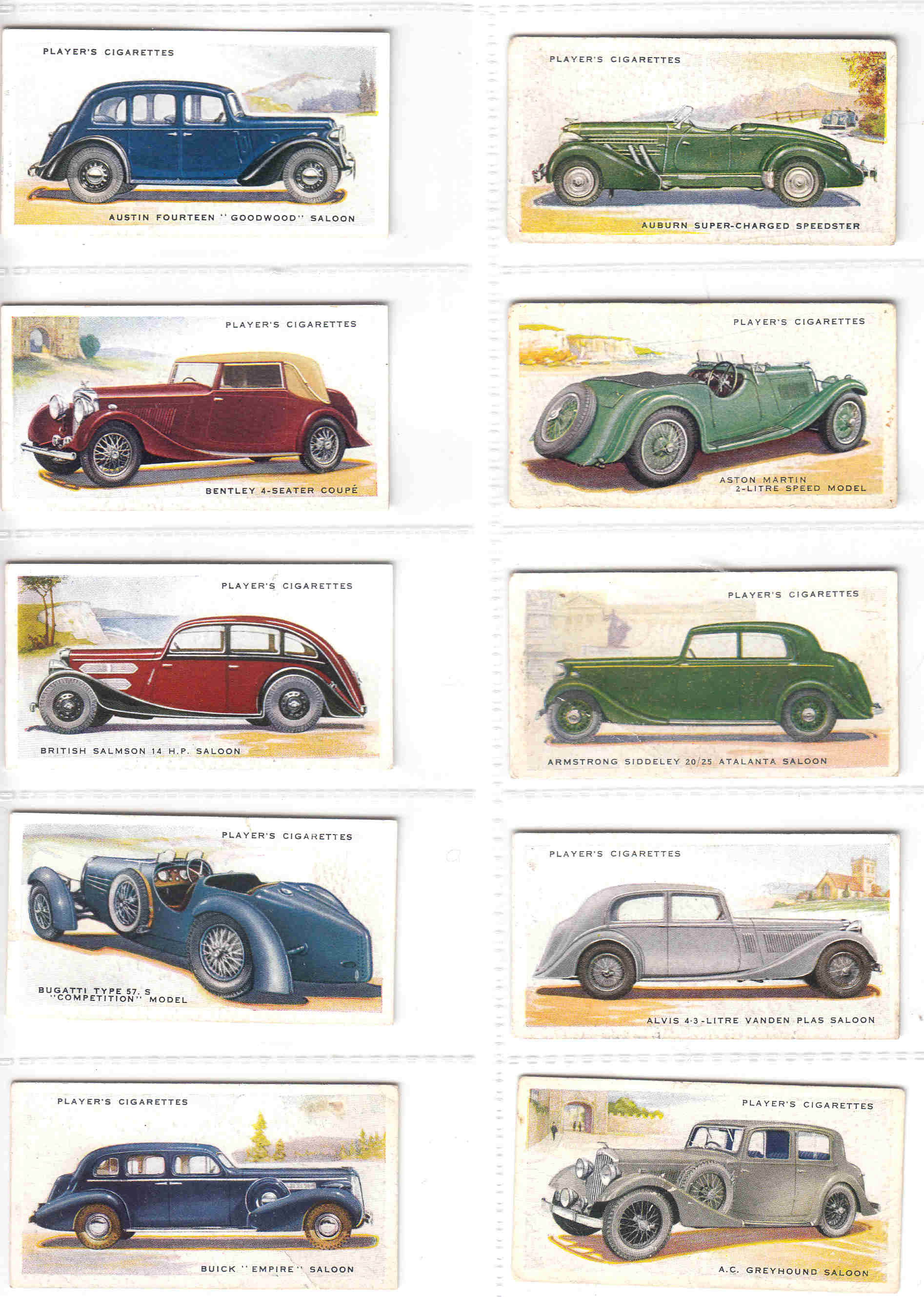 C1937 MOTOR CARS (2nd Series) Complete Set of 50x Original
